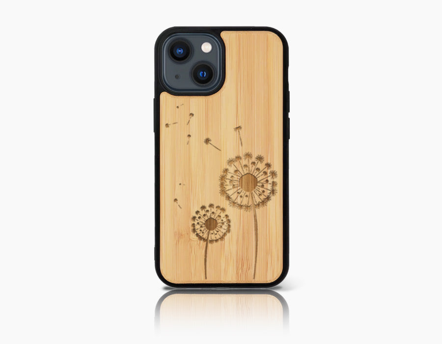 Coque bois-plastique iPhone 13 DANDELION